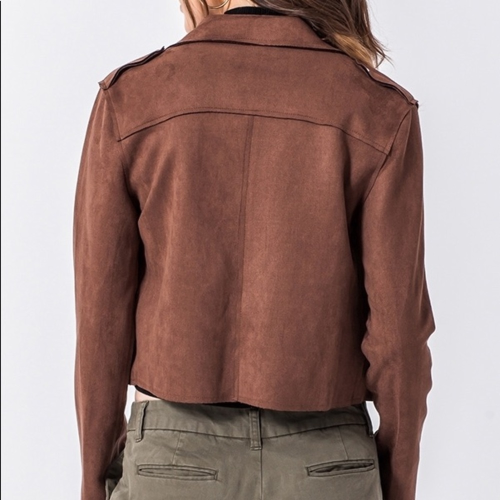 ♦️Brown Suede Moto Jacket - Picture 4 of 8
